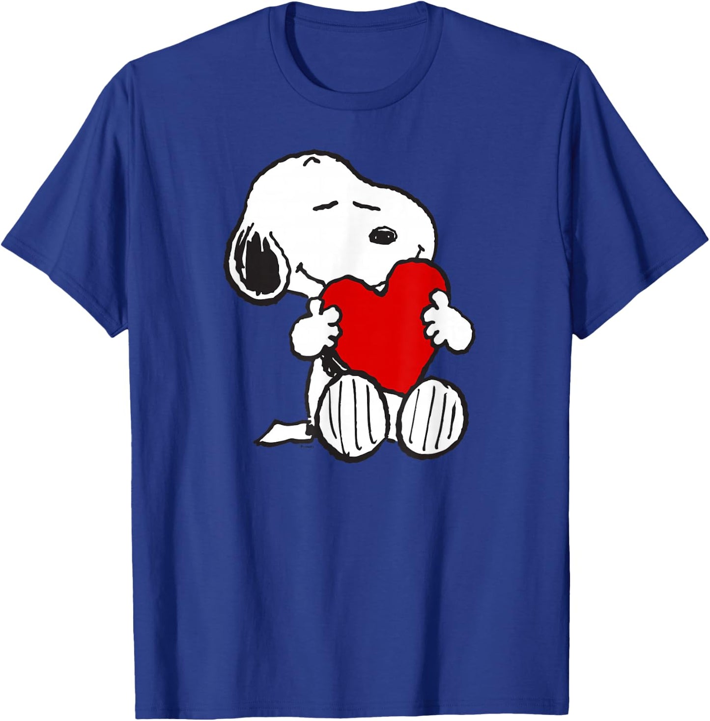 Peanuts Valentine Snoopy Hugging Heart T-Shirt - T-Shirt | Royal