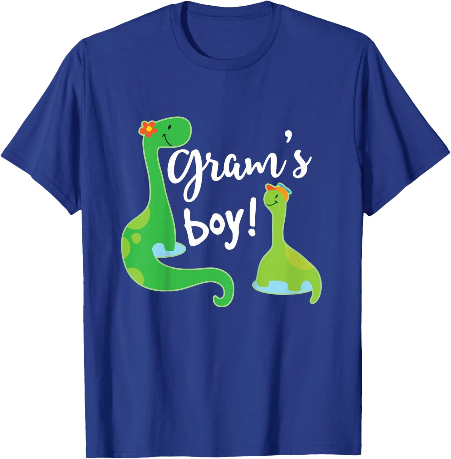 Kids Gram Loves Me Dinosaur Grandson T-Shirt - T-Shirt | Royal