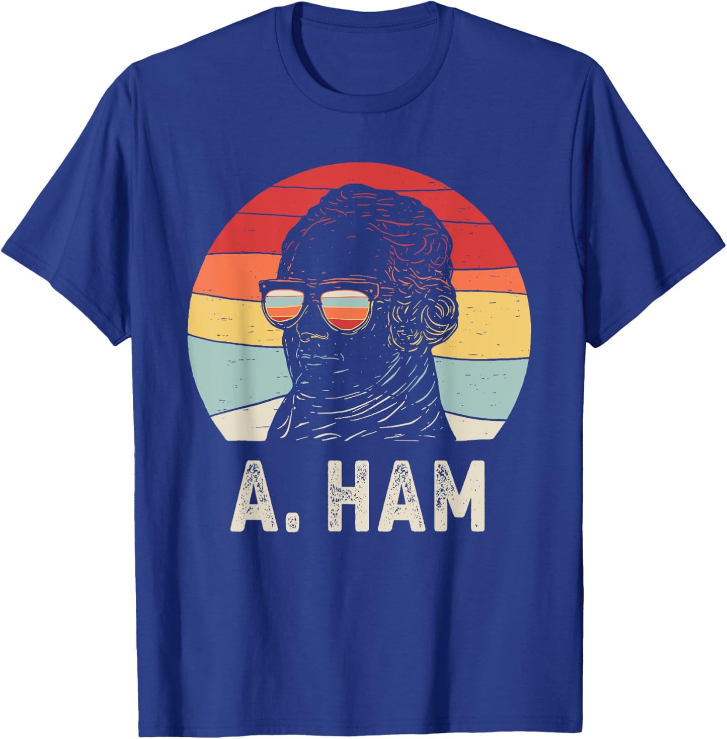 Vintage Retro Hamilton Wearing Sunglasses T-Shirt - T-Shirt | Royal