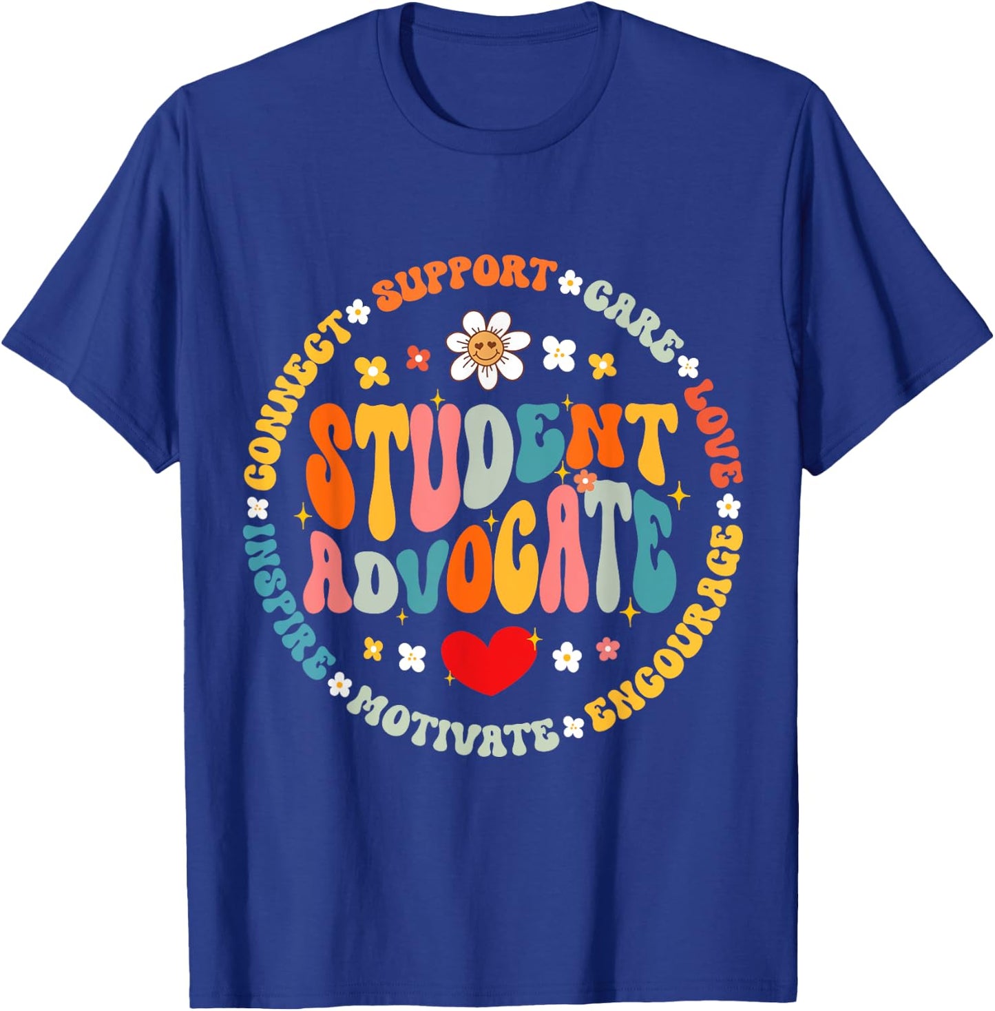Groovy Student Advocate Appreciation Back to School T-Shirt - T-Shirt | Royal