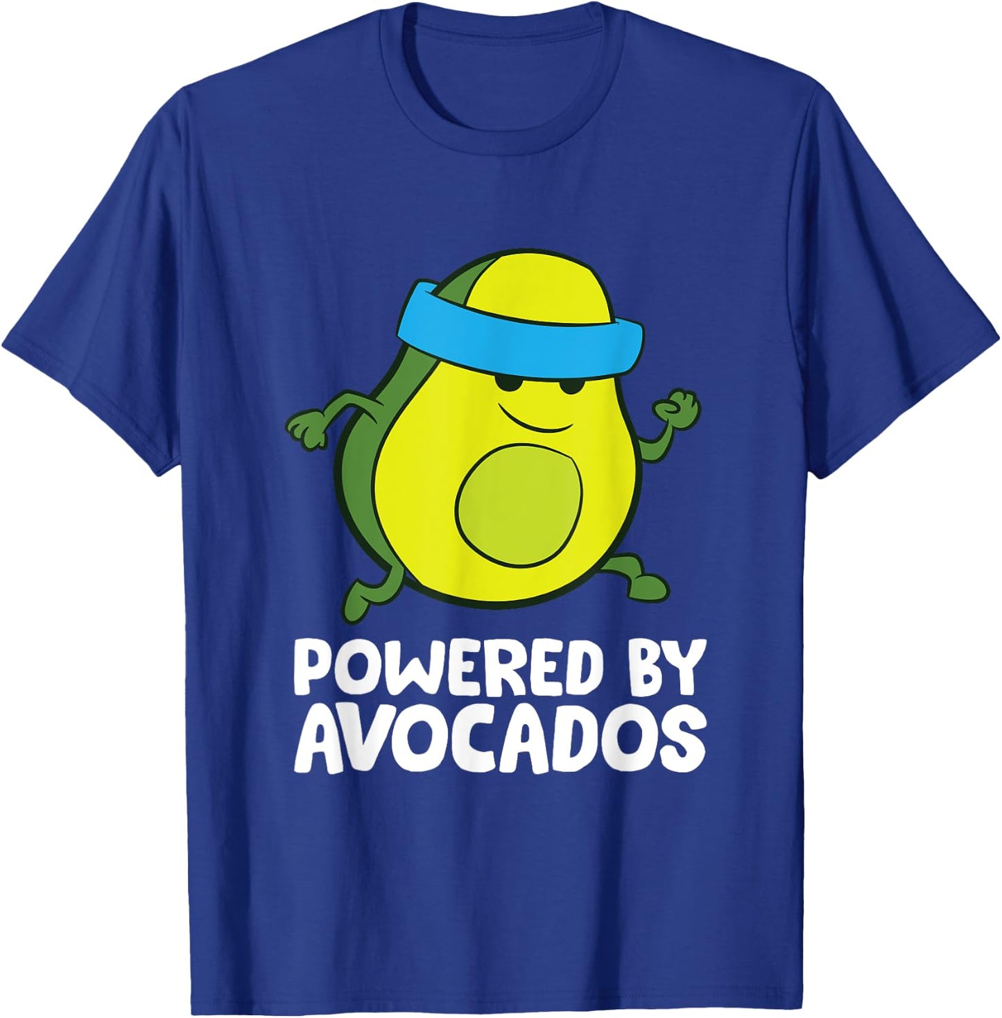 Avocado Marathon Running Avocado Powered By Avocados T-Shirt - T-Shirt | Royal