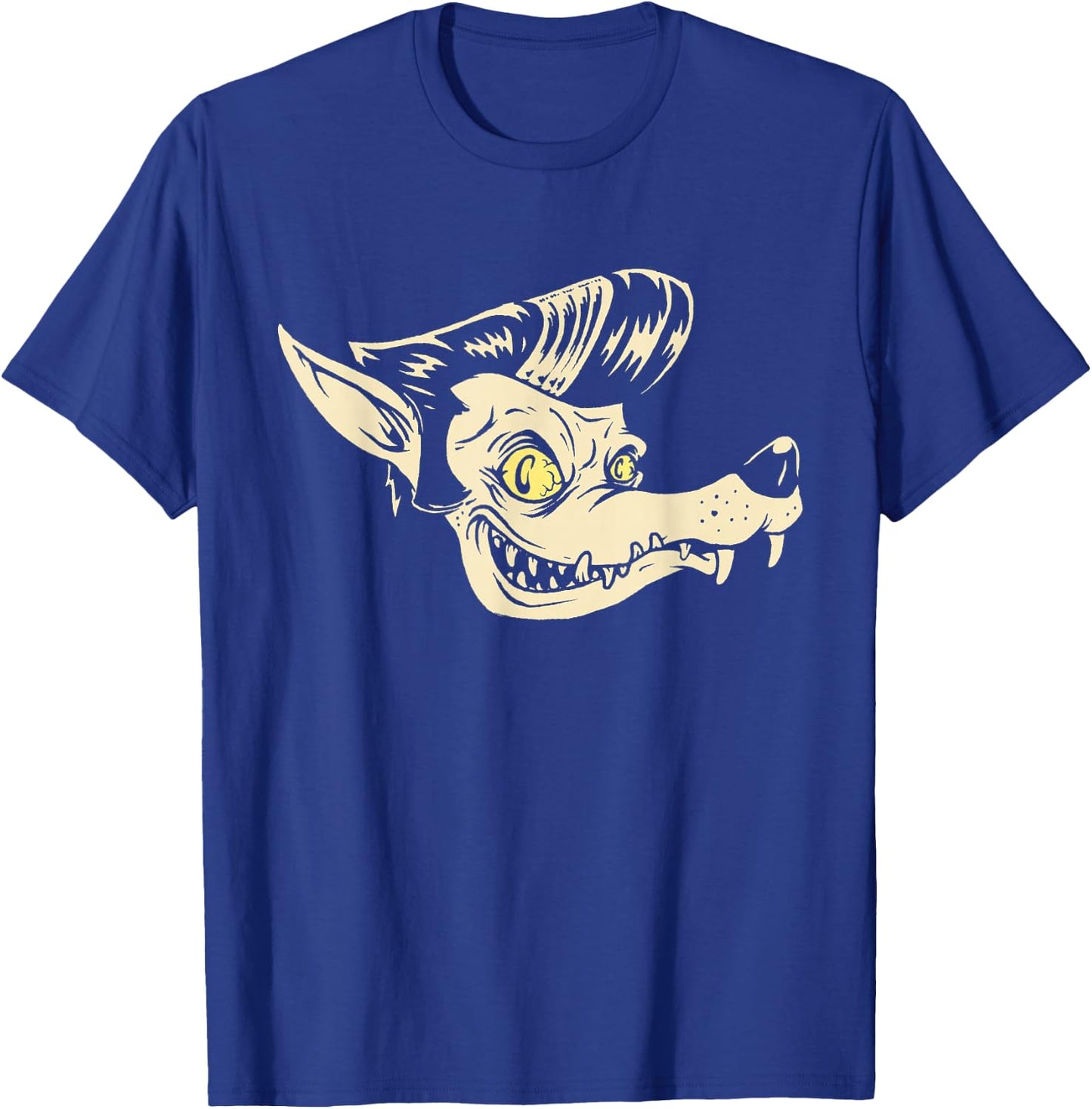 Horror Art - Rockabilly Wolf - Psychobilly Punk Art T-Shirt - T-Shirt | Royal