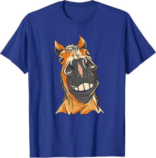 FUNNY HORSE Silly Horses Close Up Grin Teeth Meme T-Shirt - T-Shirt | Royal