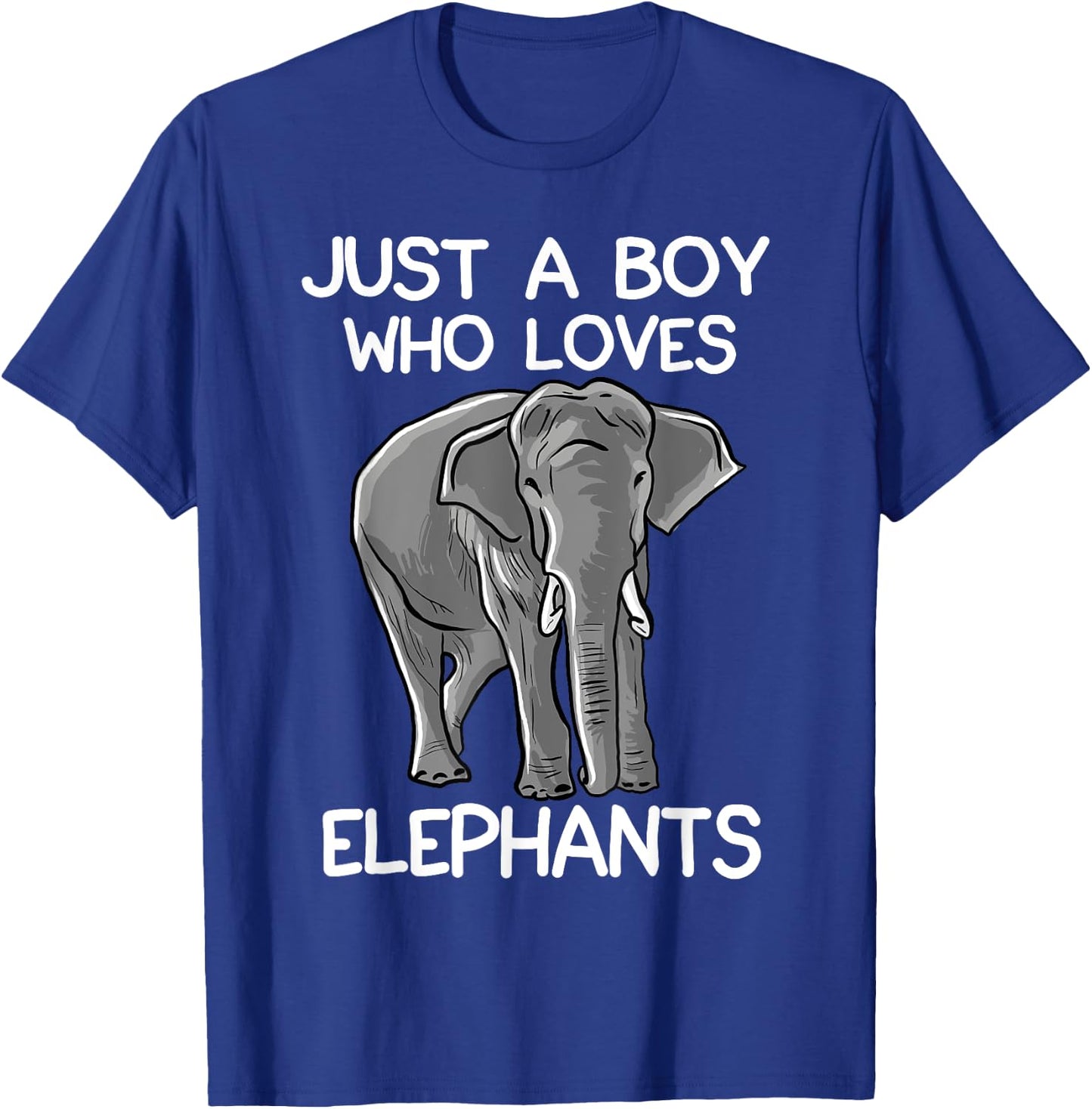 Just A Boy Who Loves Elephants Funny Elephant Lover Small T-Shirt - T-Shirt | Royal