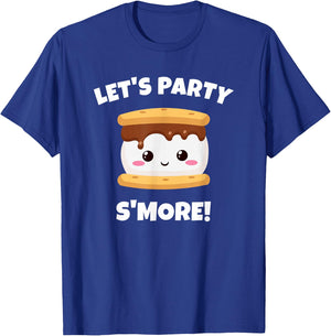 S'mores, Camping, Campfire - Let's Party S'More - Funny T-Shirt - T-Shirt | Royal
