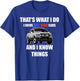 Funny "I drive wee woo cars and I know things" Police T-Shirt - T-Shirt | Royal