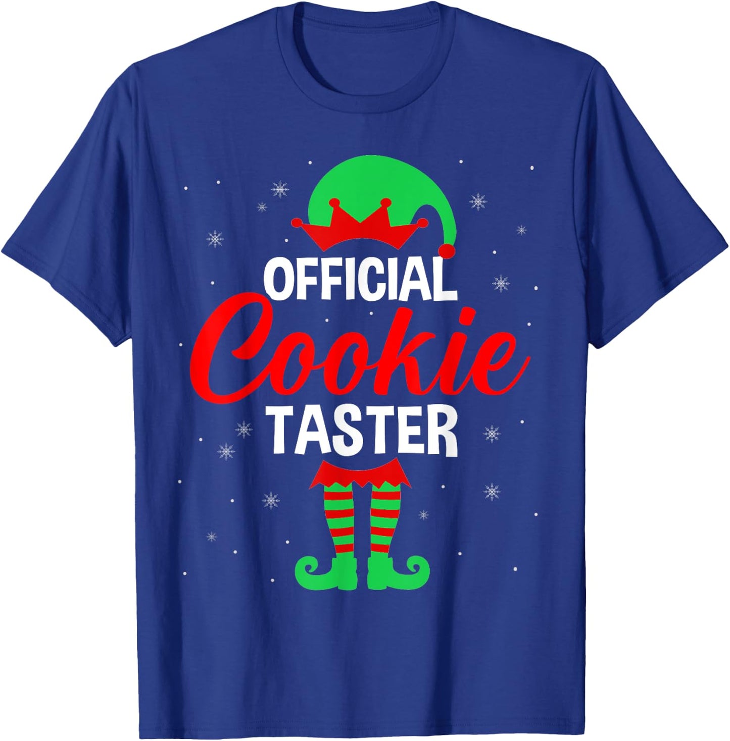 Official Cookie Taster Christmas Elf Lover Matching Family T-Shirt - T-Shirt | Royal