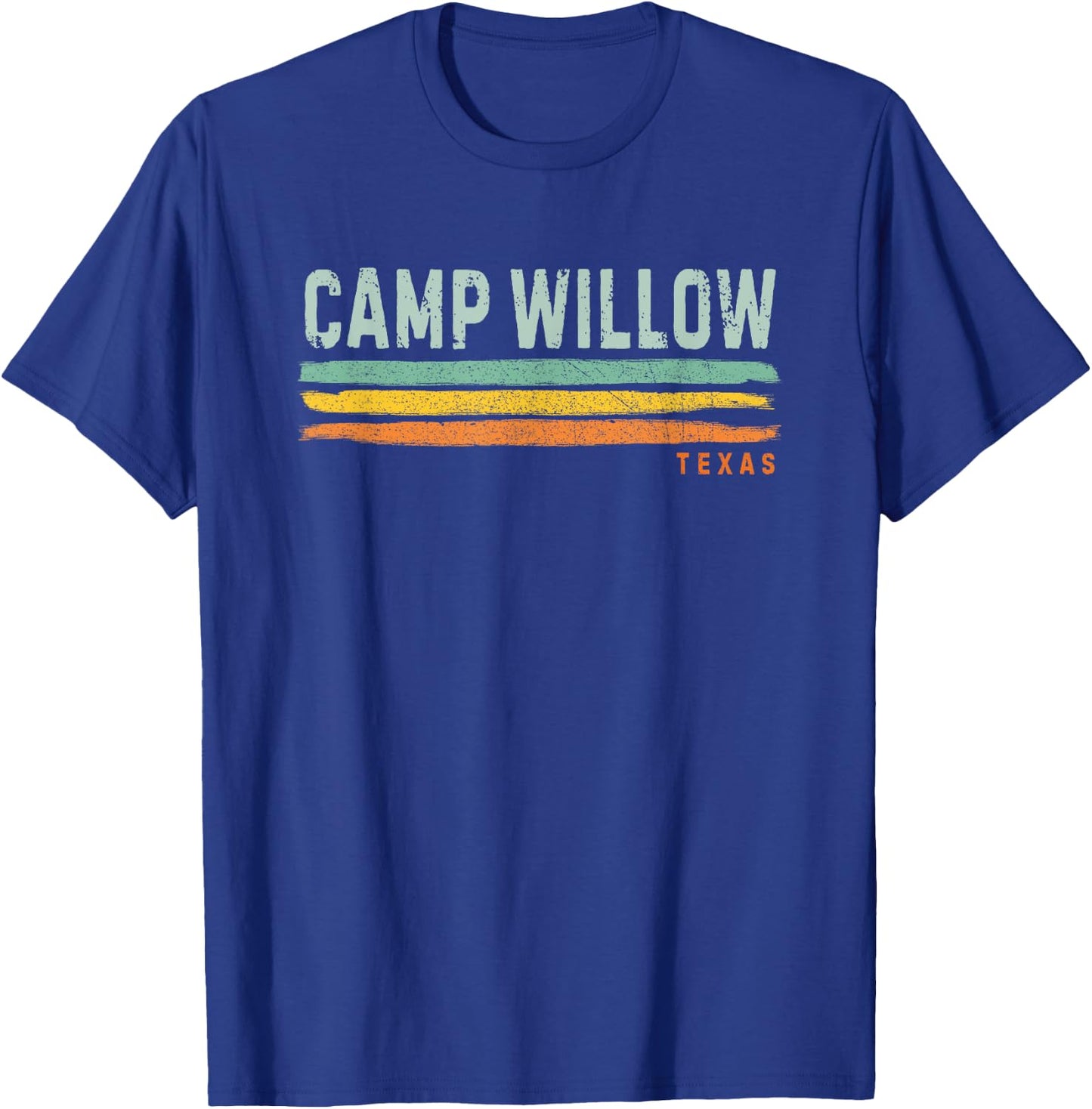Vintage Stripes Camp Willow TX T-Shirt - T-Shirt | Royal