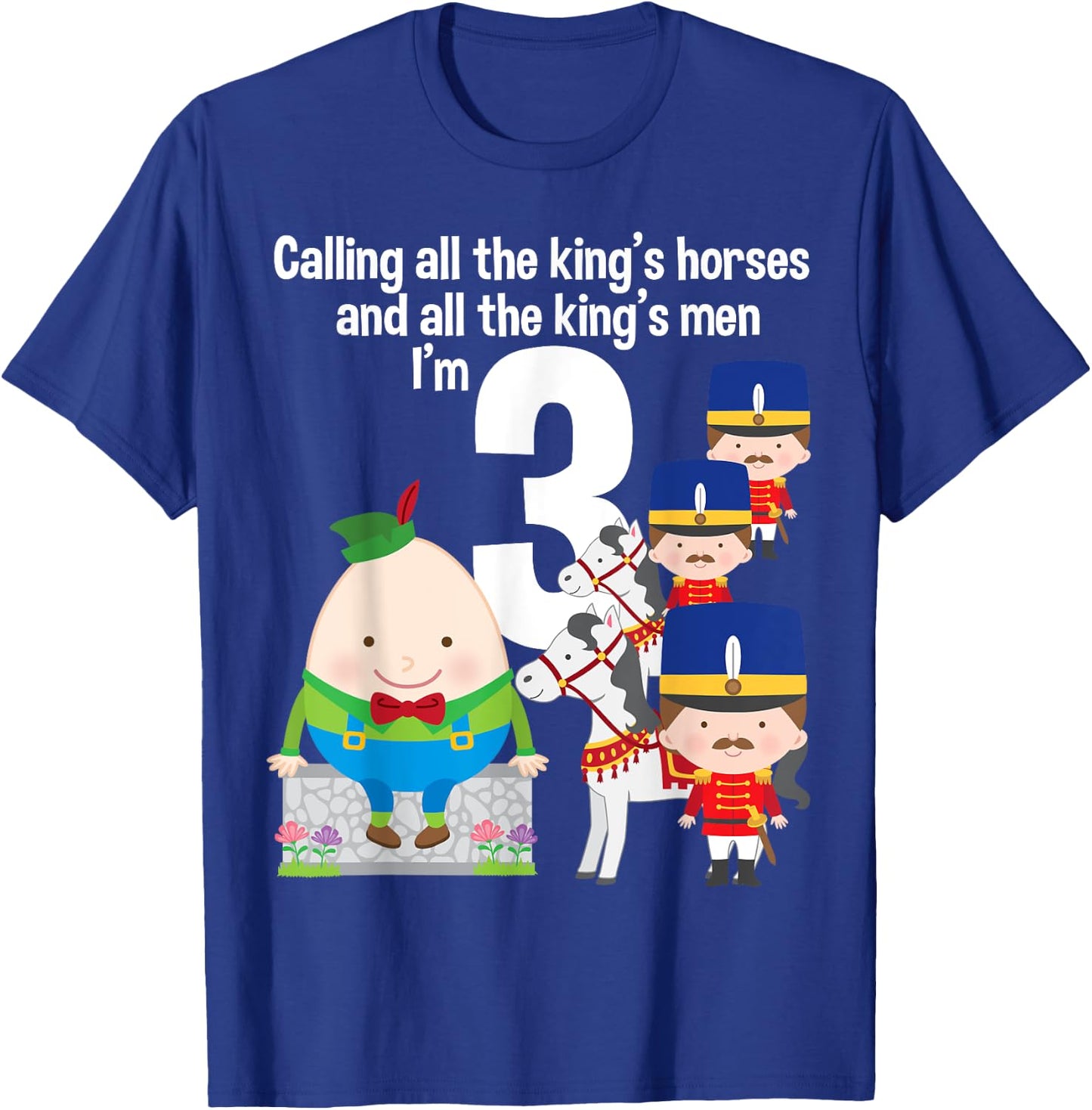 Toddler Kids Humpty Dumpty 3rd Birthday Party Nursery Song T-Shirt - T-Shirt | Royal