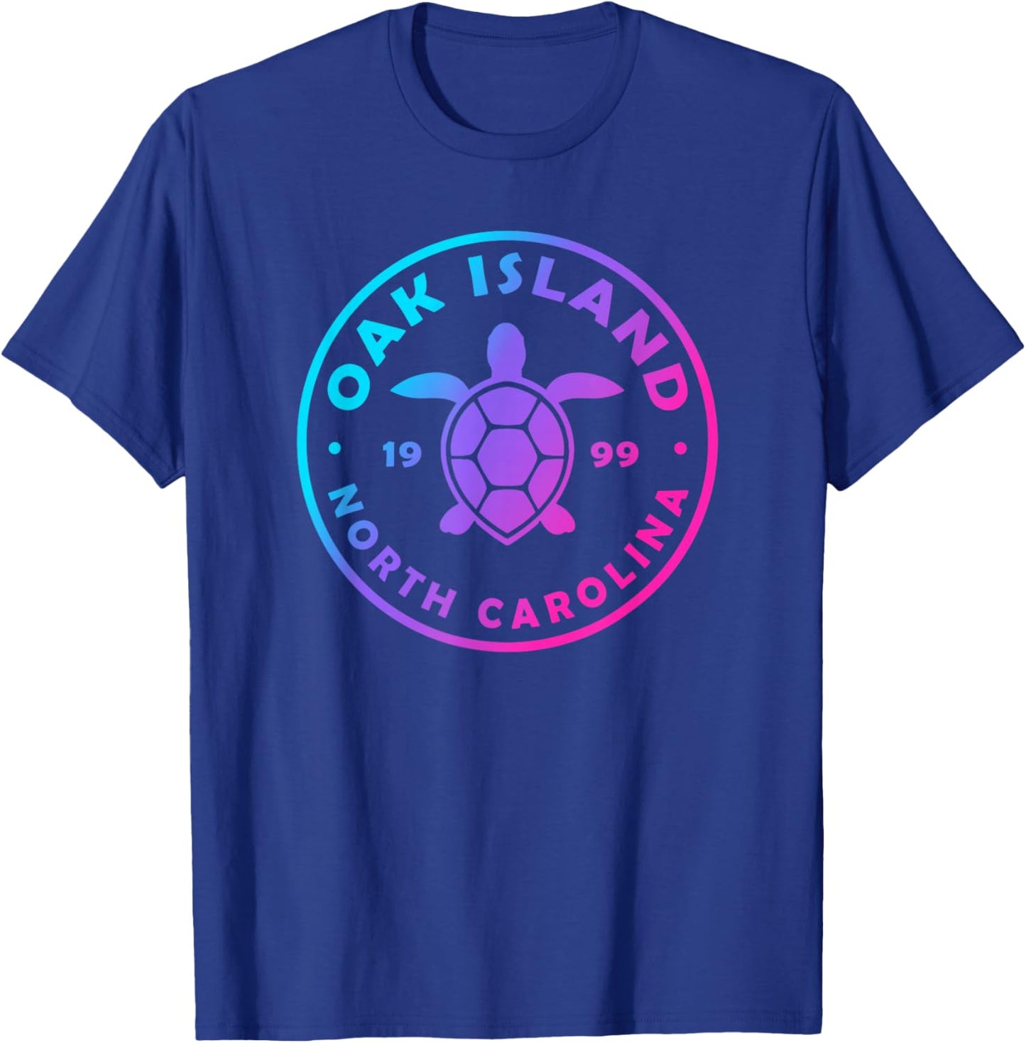 Oak Island North Carolina Colorful Sea Turtle Boys Girls T-Shirt - T-Shirt | Royal