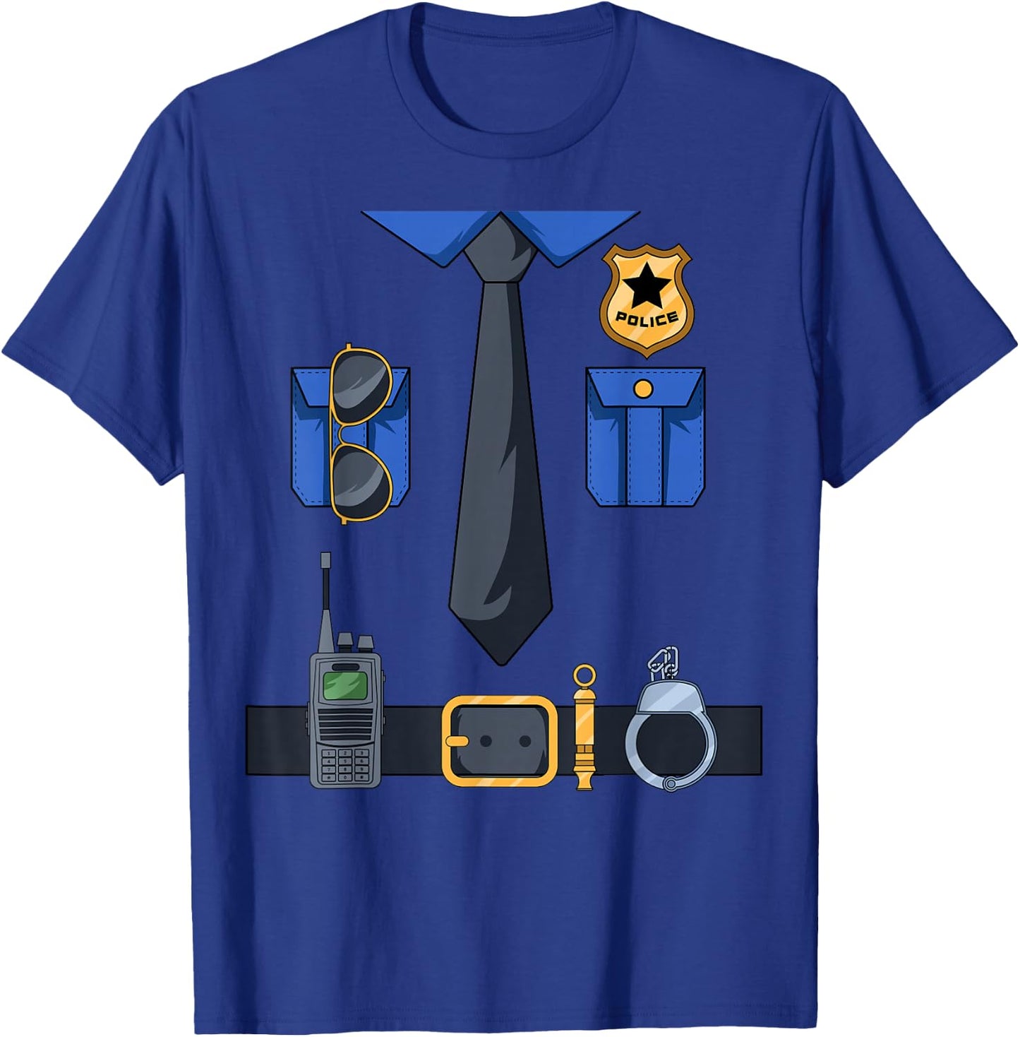 Police Officer Costume Policeman Enforcer Policewoman Cop T-Shirt - T-Shirt | Royal