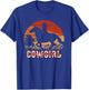 Cowgirl Girl Horse Riding Vintage Style Rodeo Texas Ranch T-Shirt - T-Shirt | Royal