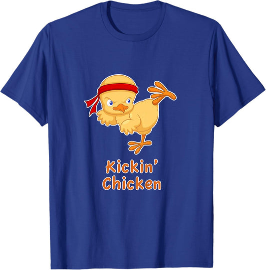 Funny Kids Karate Gift Youth Karate Kickin' Chicken T-Shirt - T-Shirt | Royal