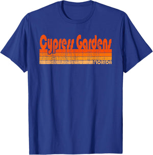 Cypress Gardens, Florida Retro 80s Style T-Shirt - T-Shirt | Royal