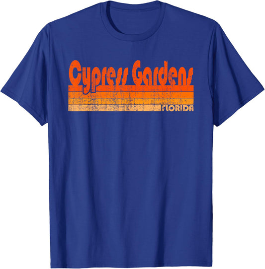 Cypress Gardens, Florida Retro 80s Style T-Shirt - T-Shirt | Royal