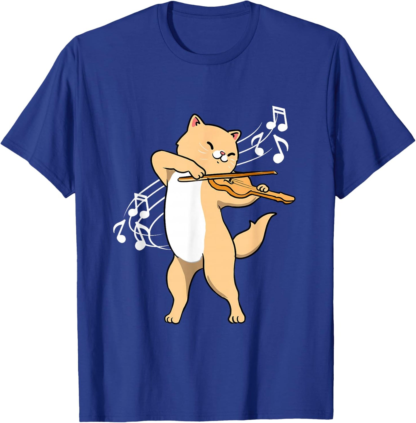 Cat Playing Violin Violinist T-Shirt - T-Shirt | Royal
