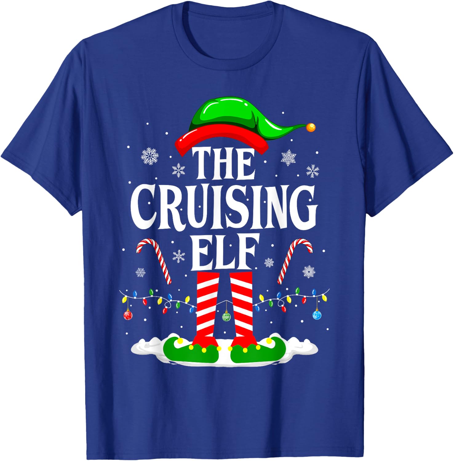 The Cruising Elf Xmas Funny Matching Family Cruise Christmas T-Shirt - T-Shirt | Royal