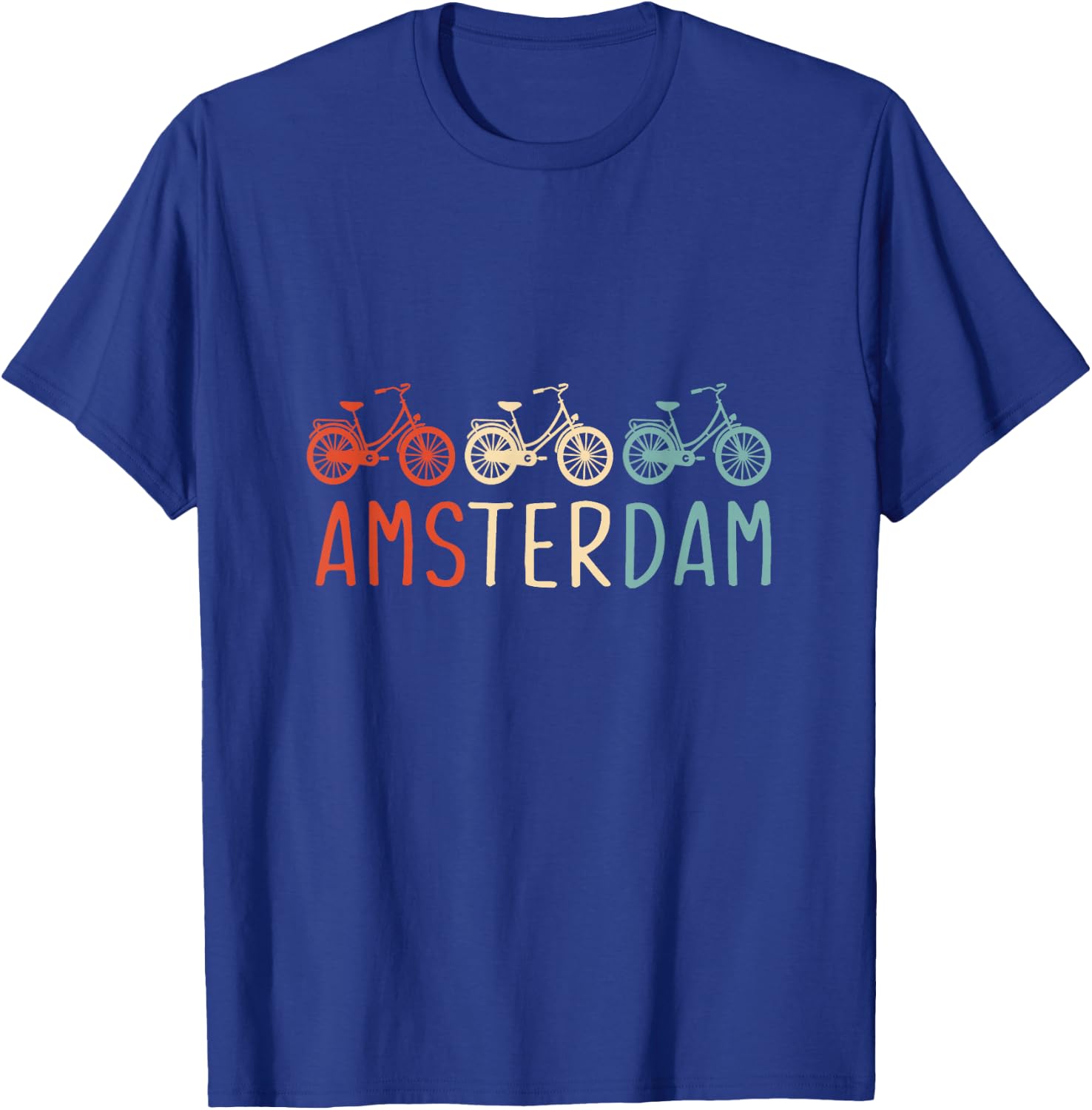Netherlands Dutch City Town Gifts Amsterdam Bike Bicycle City Retro Cycling Gift T-Shirt - T-Shirt | Royal