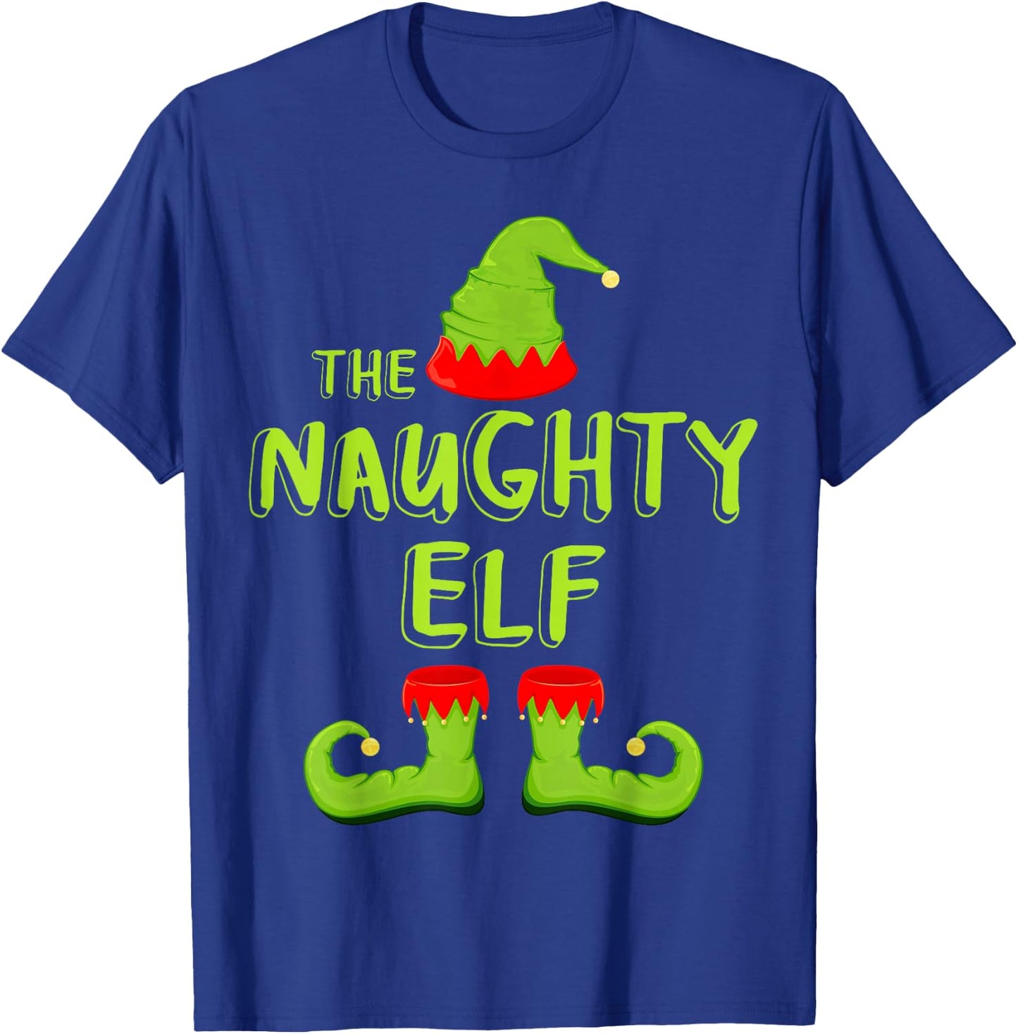 The Naughty Elf Shirt Adult Kids Matching Christmas Elf T-Shirt - T-Shirt | Royal