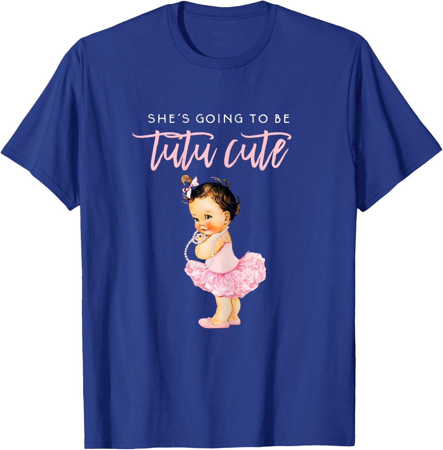 Its A Girl Gender Reveal Ballerina Touchdown Tutu Baby Party T-Shirt - T-Shirt | Royal