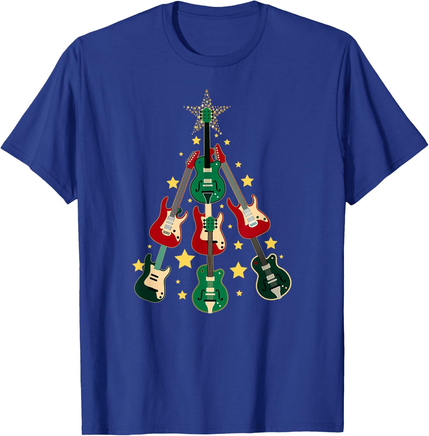 Cool Guitar Christmas Tree Guitar Lovers Christmas Tree T-Shirt - T-Shirt | Royal