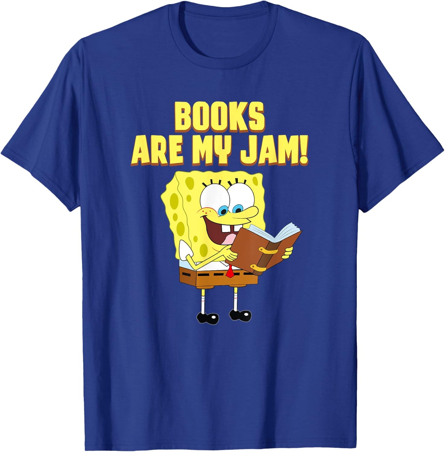 Mademark x SpongeBob SquarePants - SpongeBob Loves Reading - Books are My Jam T-Shirt - T-Shirt | Royal