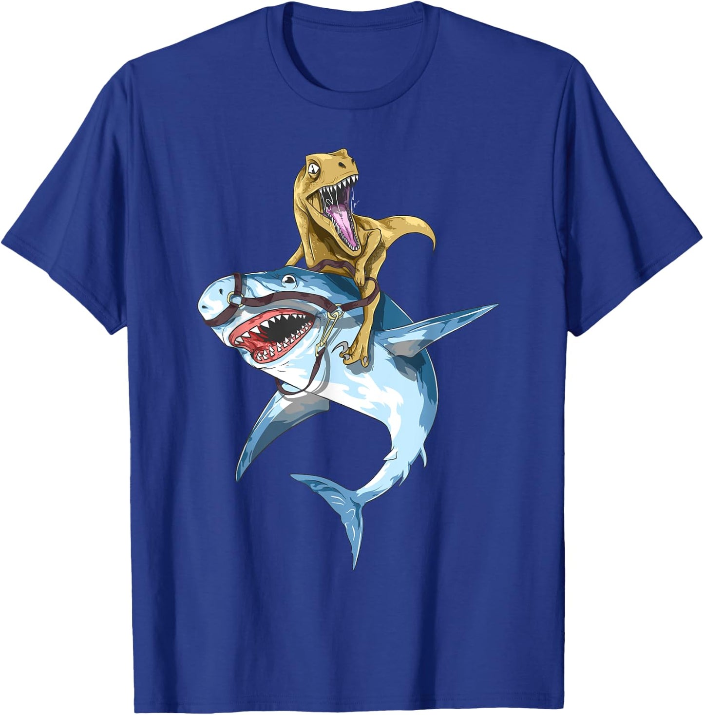 Velociraptor Riding Shark Raptor Dinosaur Jawsome Kids Boys T-Shirt - T-Shirt | Royal