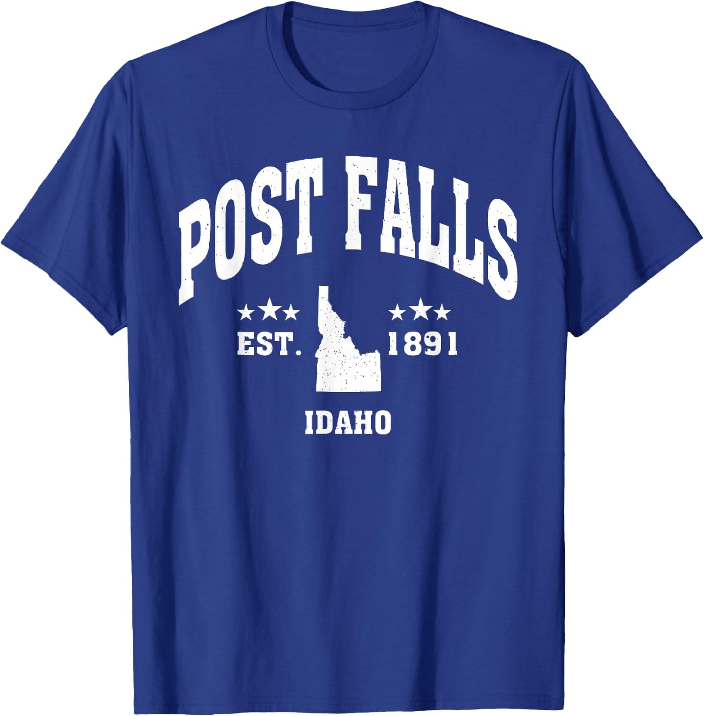 Retro Post Falls Idaho ID Throwback Athletic Sport T-Shirt - T-Shirt | Royal
