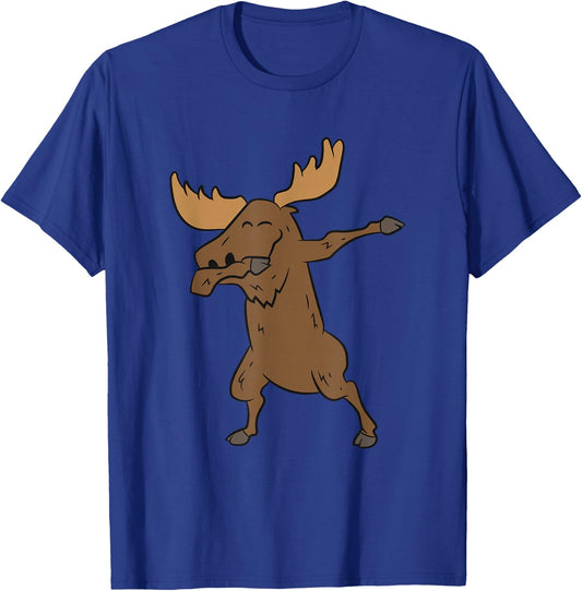 Dabbing Moose Cute Dancing Moose T-Shirt - T-Shirt | Royal