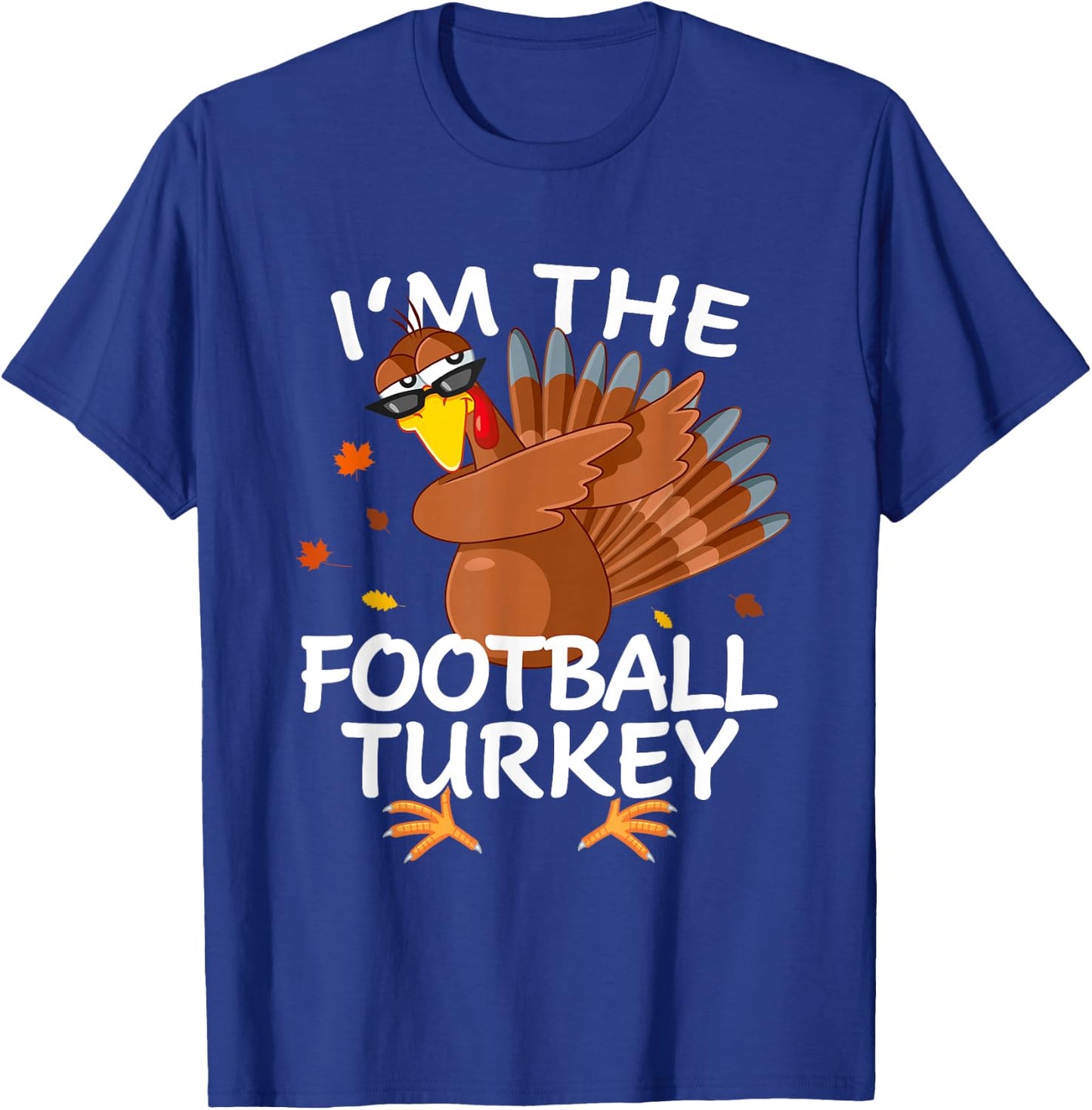 Football Turkey Matching Outfit Thanksgiving Pajamas Family T-Shirt - T-Shirt | Royal