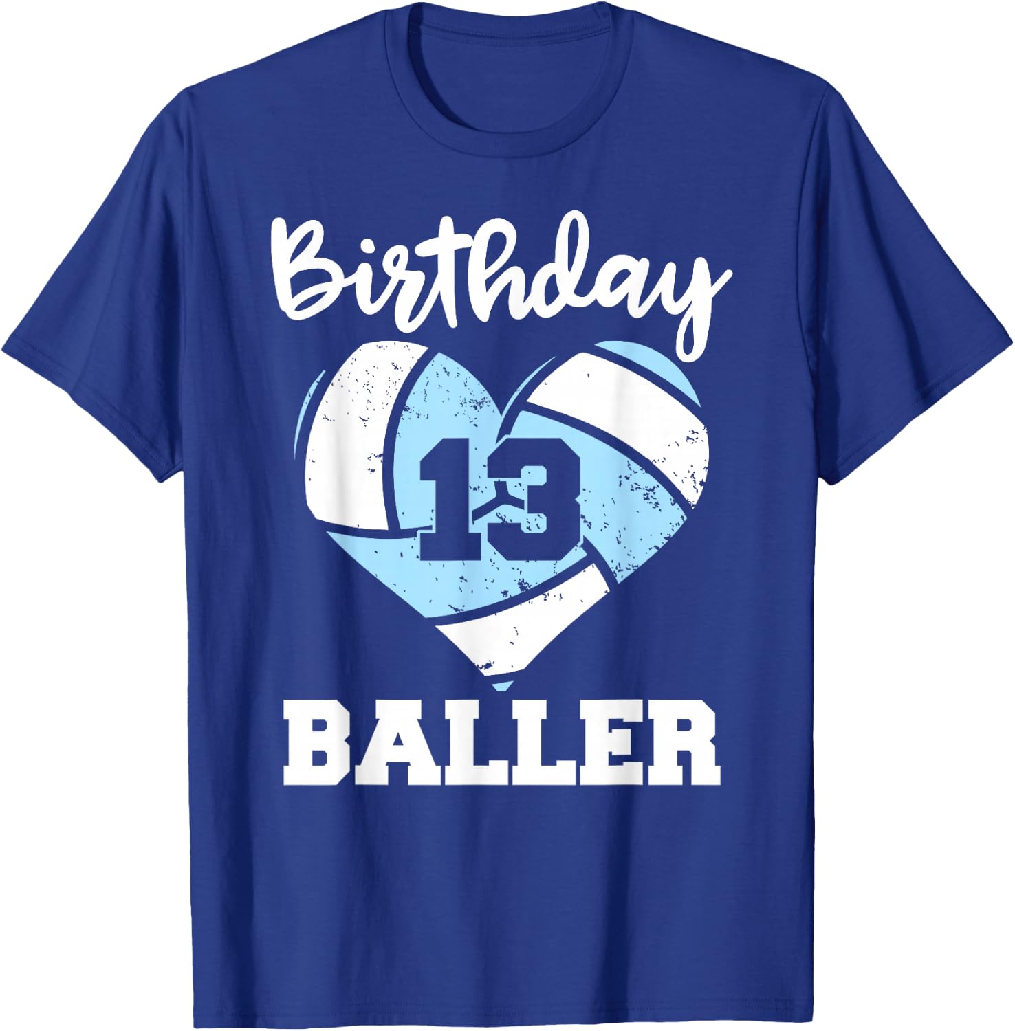 13th Birthday Baller Funny 13 Year Old Volleyball T-Shirt - T-Shirt | Royal
