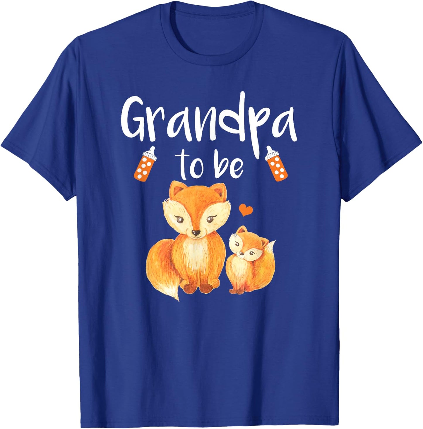 Grandpa To Be Fox Baby Shower Cute Forest Animal T-Shirt - T-Shirt | Royal