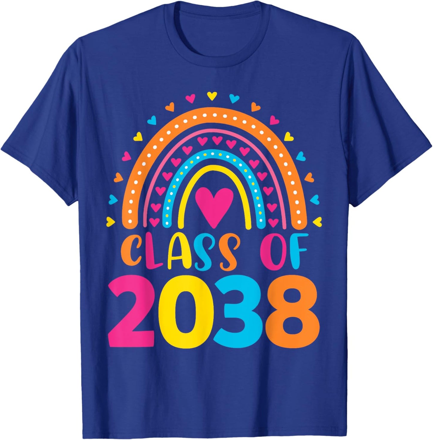 Kindergarten Class of 2038 First Day School Rainbow Girls T-Shirt - T-Shirt | Royal
