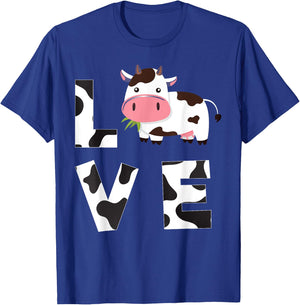 Farmer Farming Cute Farm Animal Lover Kids Gift Love Cow T-Shirt - T-Shirt | Royal