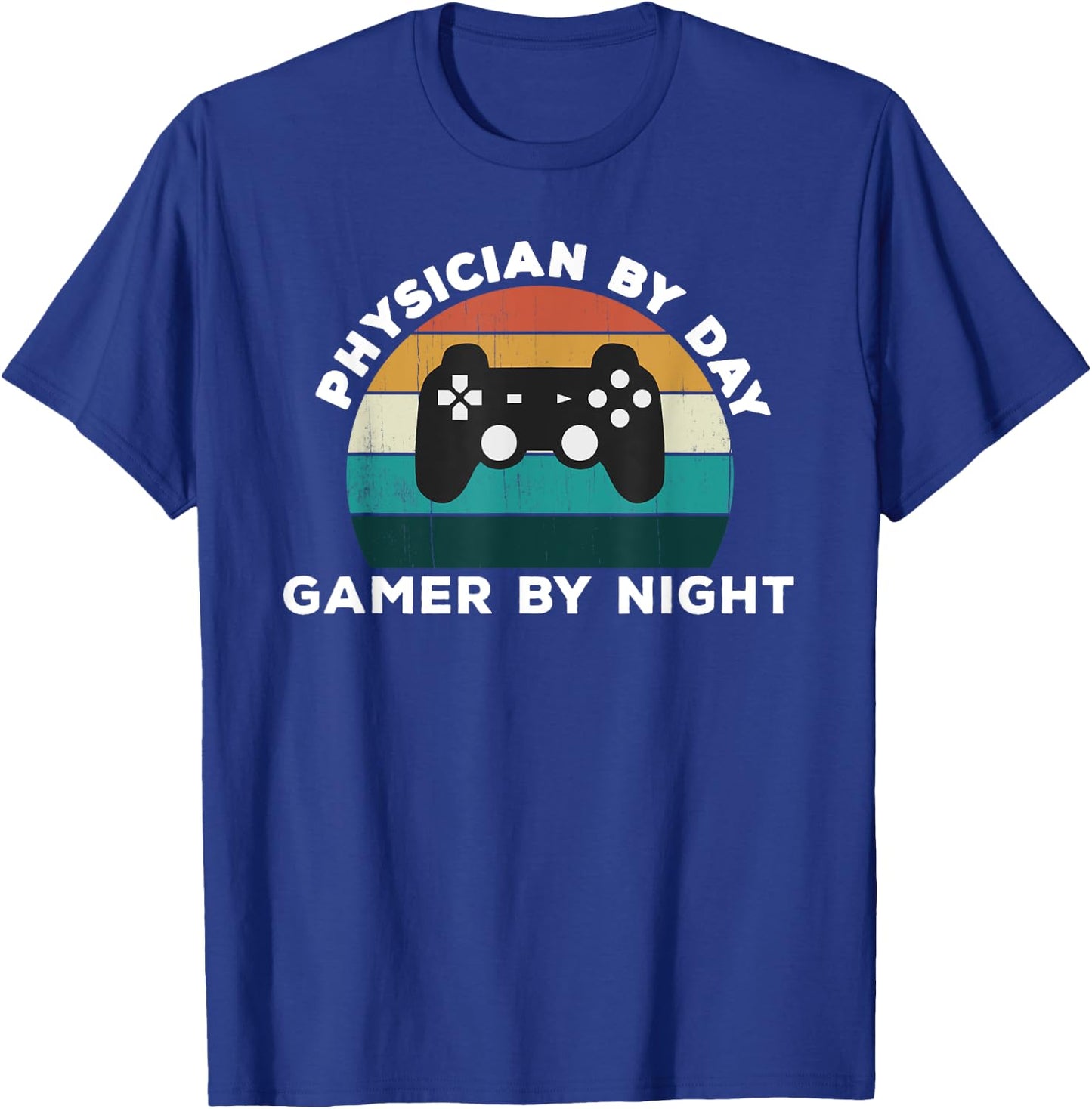 Funny Physician By Day Gamer By Night Dr Video Game Lover T-Shirt - T-Shirt | Royal