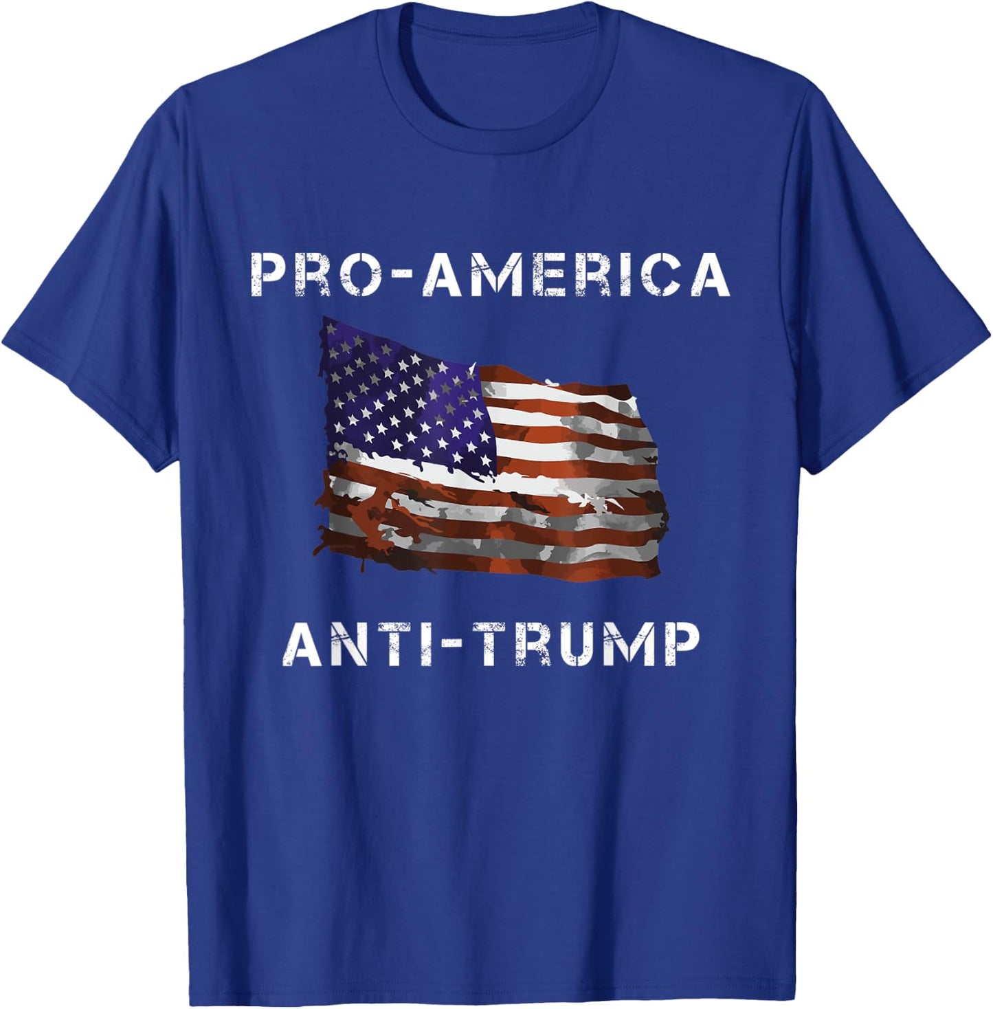 Pro-America Anti-Trump American USA Flag Men T-Shirt - T-Shirt | Royal