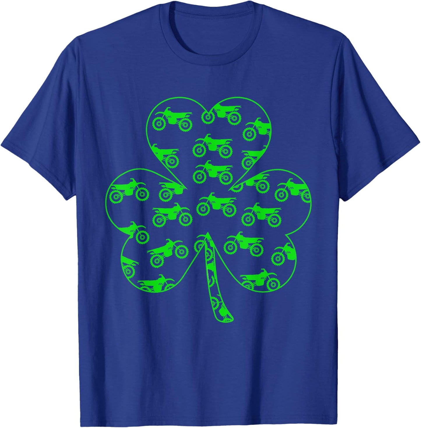 Dirt Bikes Inside Shamrock St. Patrick's Day Biker Lover T-Shirt - T-Shirt | Royal