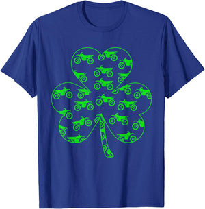 Dirt Bikes Inside Shamrock St. Patrick's Day Biker Lover T-Shirt - T-Shirt | Royal