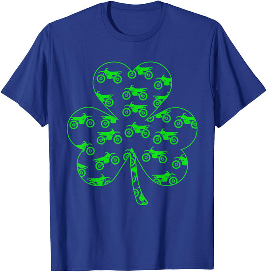 Dirt Bikes Inside Shamrock St. Patrick's Day Biker Lover T-Shirt - T-Shirt | Royal