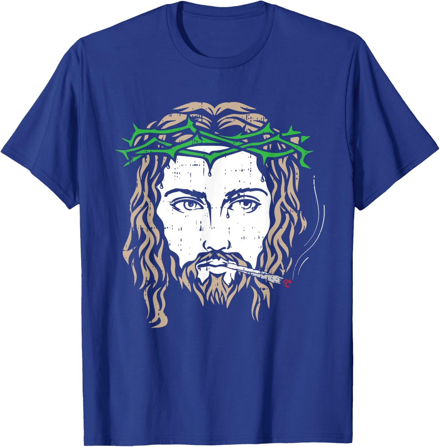 Jesus Smoking Joint Weed Blunt Christian Cool Stoner Gifts T-Shirt - T-Shirt | Royal