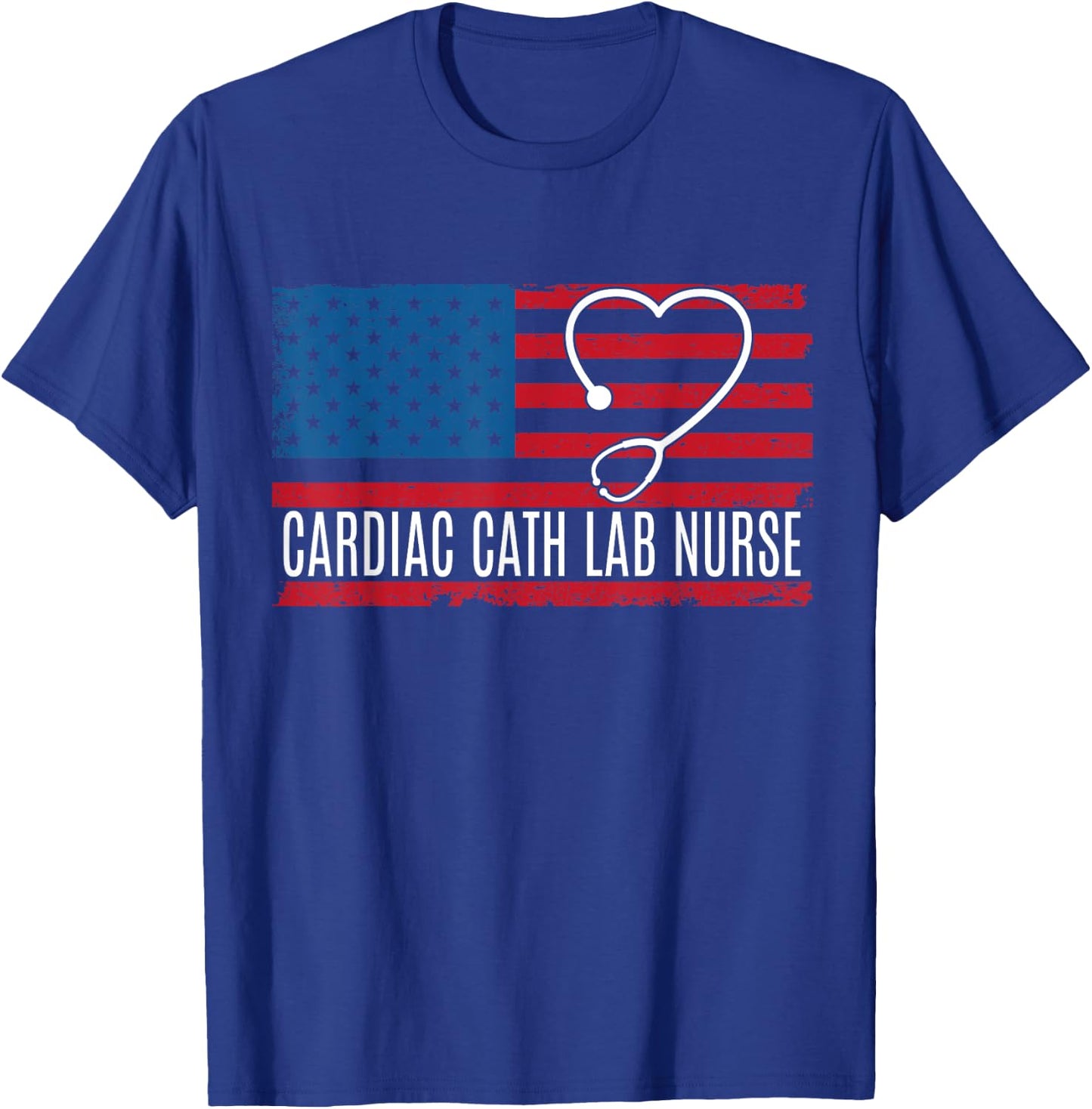 Cardiac Cath Lab Nurse USA Flag Kids Men T-Shirt - T-Shirt | Royal