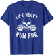 Lift heavy Run Far Weightlifter funny gym skeleton T-Shirt - T-Shirt | Royal
