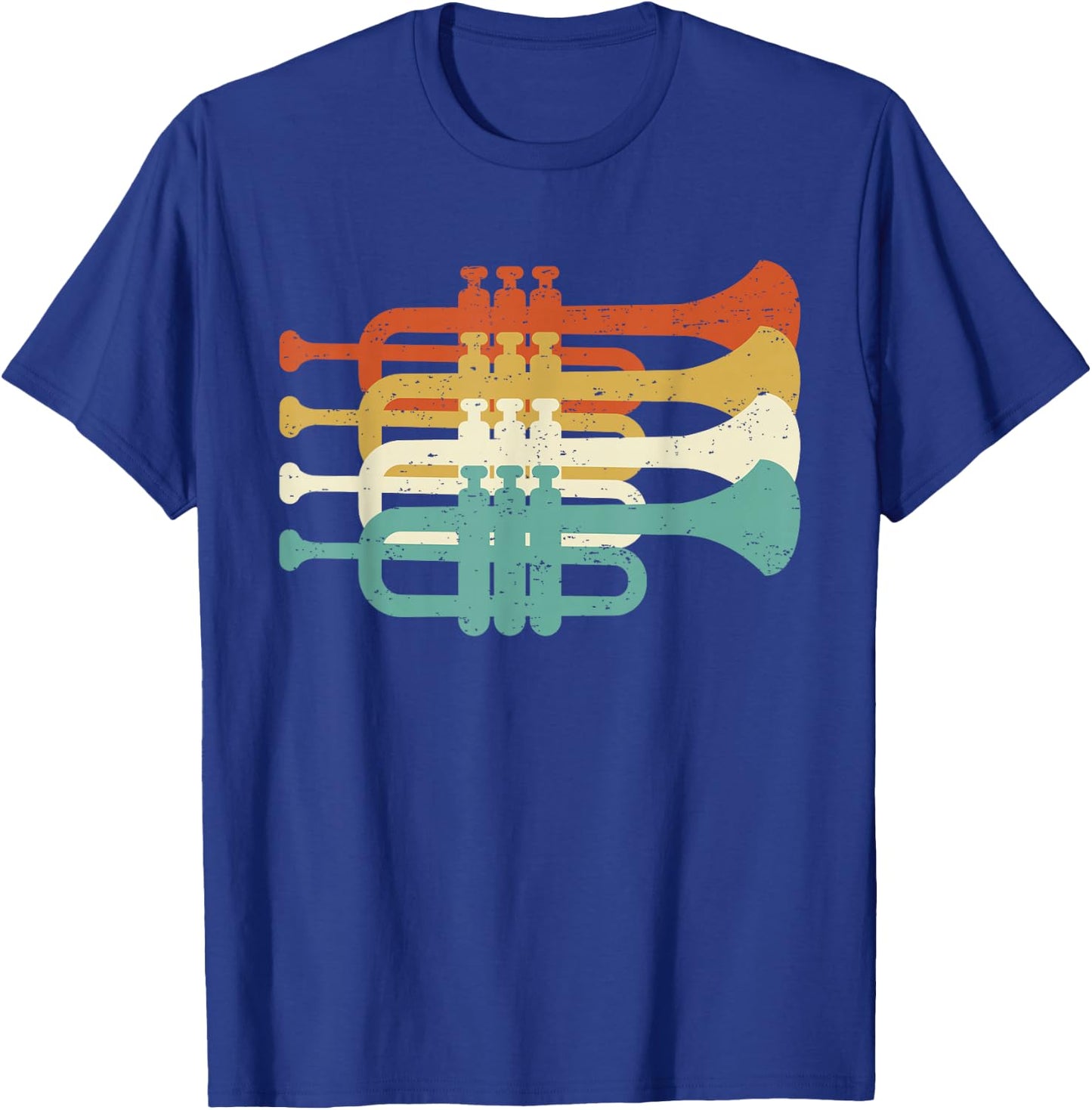 Vintage Marching Band Trumpet Player Retro Design Trumpeter T-Shirt - T-Shirt | Royal