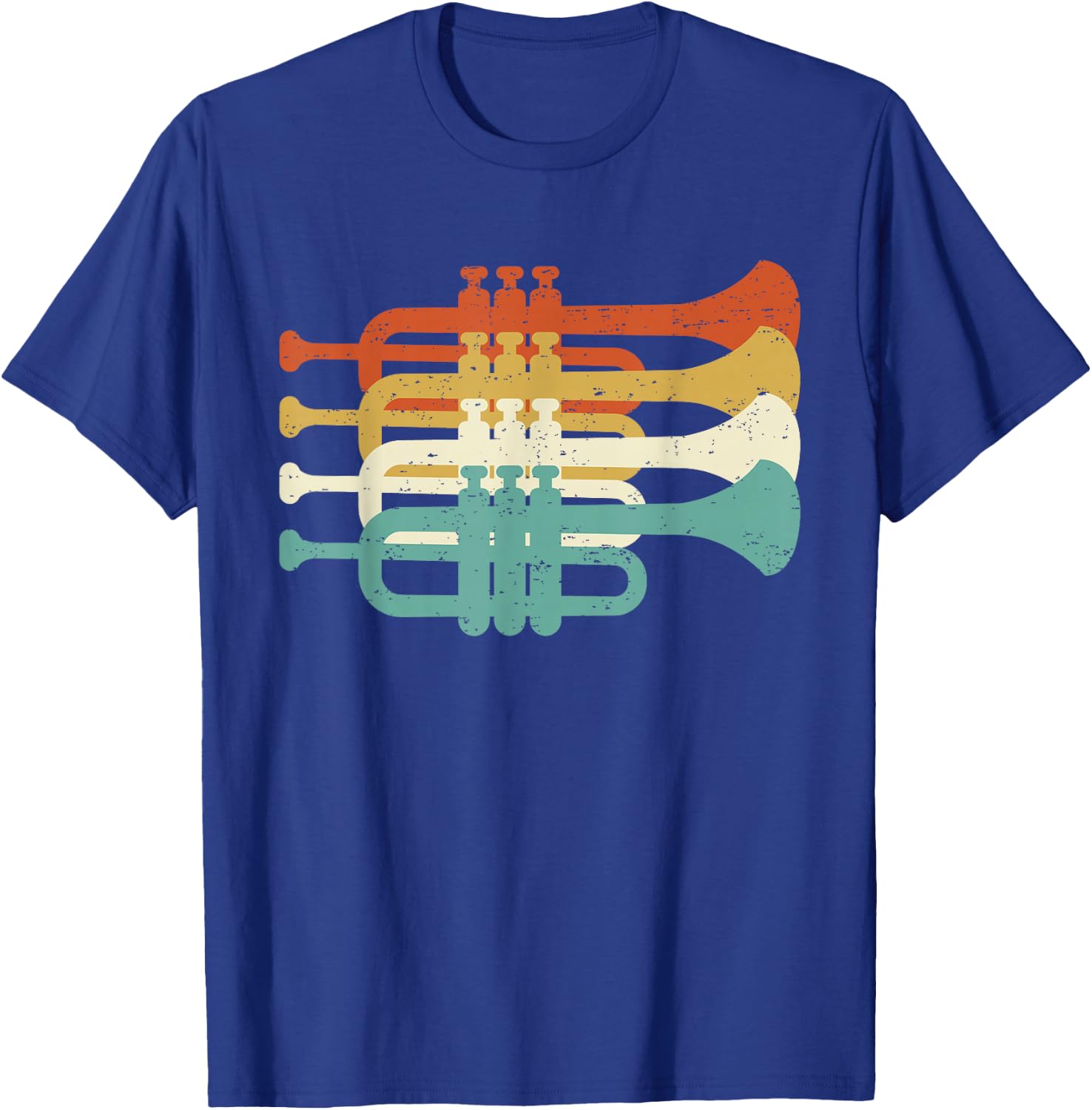 Vintage Marching Band Trumpet Player Retro Design Trumpeter T-Shirt - T-Shirt | Royal