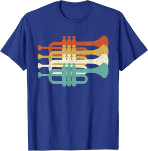Vintage Marching Band Trumpet Player Retro Design Trumpeter T-Shirt - T-Shirt | Royal