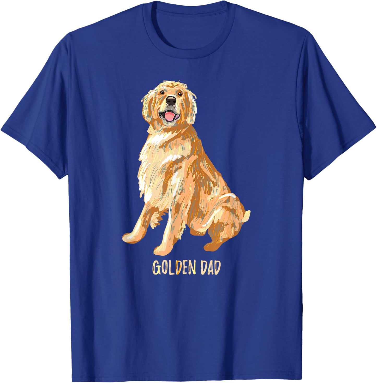 Vintage Golden Retriever Dog Dad Funny Dad/Father's Day Gift Men T-Shirt - T-Shirt | Royal