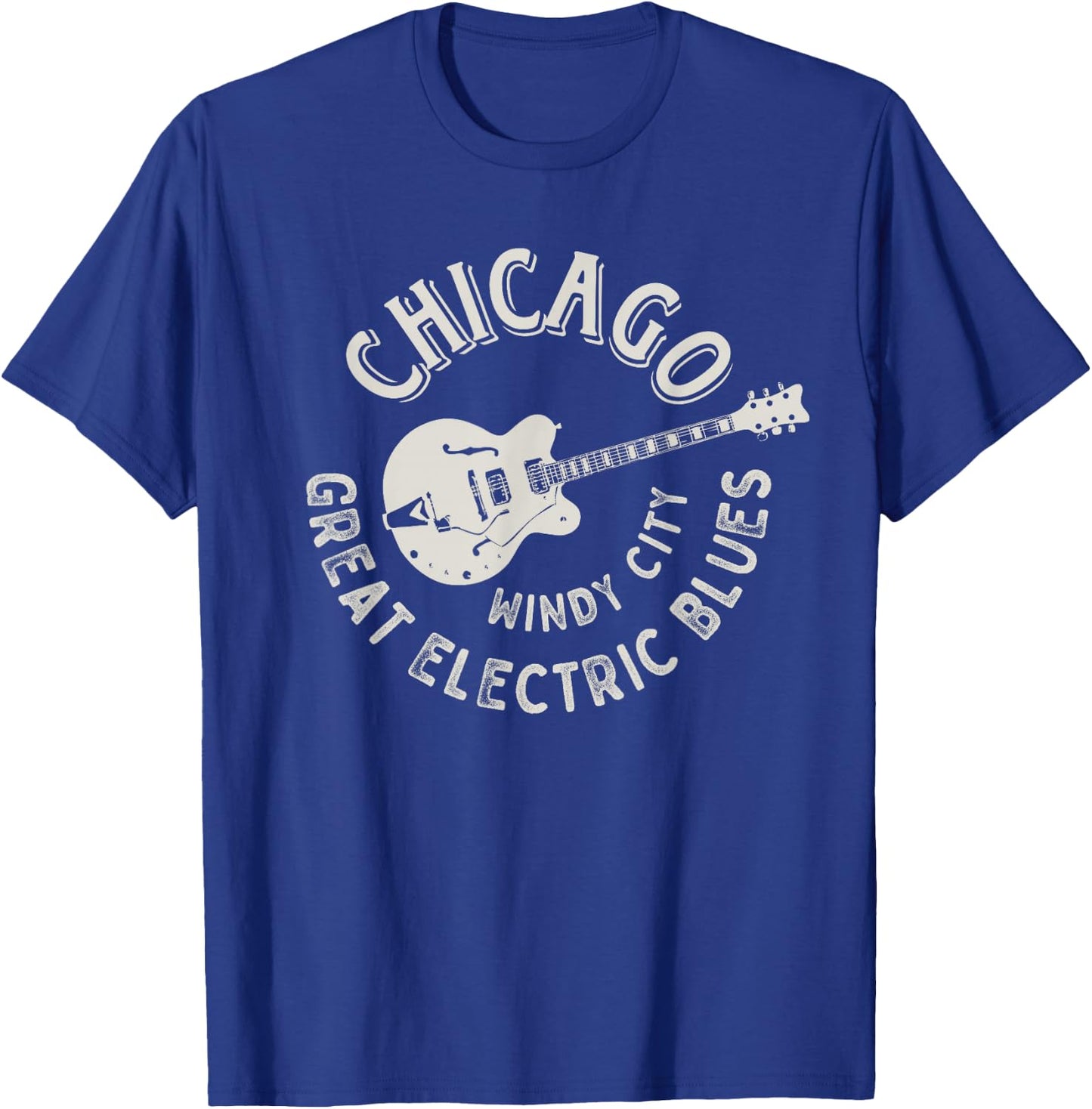 Chicago Electric Blues American Music Vintage T-Shirt - T-Shirt | Royal