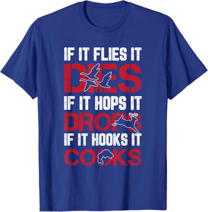Hunting Shooting Fishing Duck Deer Fish Funny Hunter Gifts T-Shirt - T-Shirt | Royal