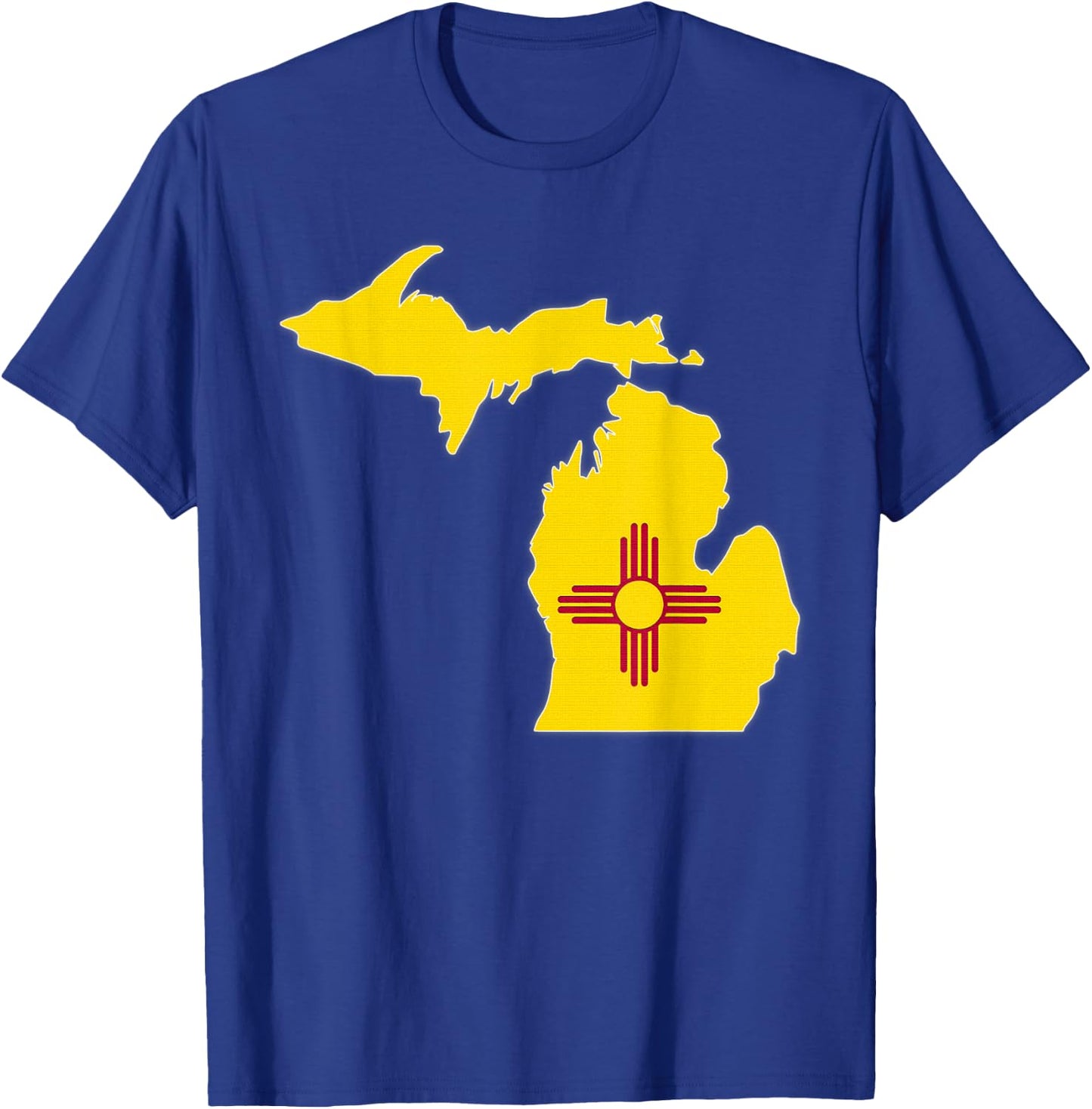 MICHIGAN STATE MAP NEW MEXICO NM Flag Roots Men Women Gift T-Shirt - T-Shirt | Royal