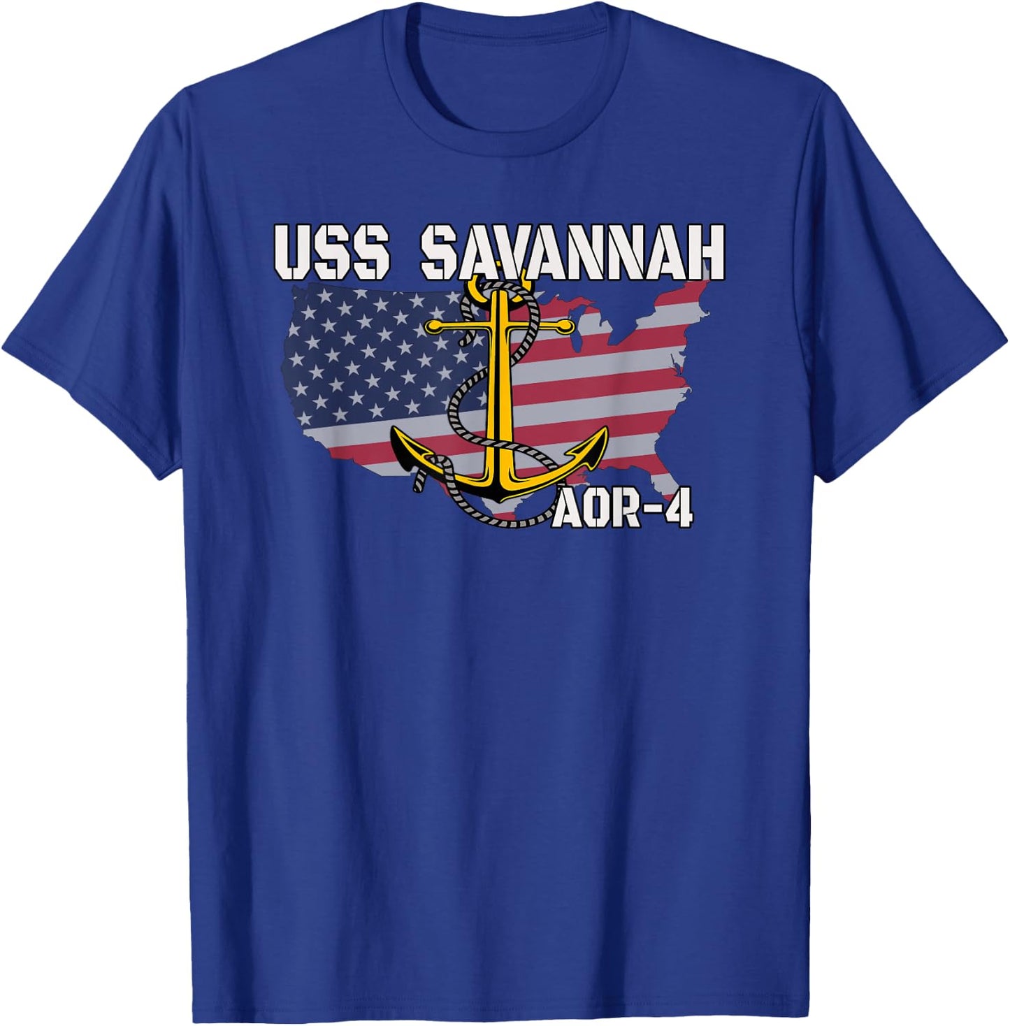 USS Savannah AOR-4 Replenishment Oiler Ship Veterans Day Dad T-Shirt - T-Shirt | Royal
